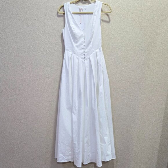 NWT MORE TO COME Rae Midi Dress in White Size XS - Picture 6 of 13